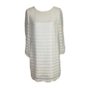 Massimo Dutti Long Sleeve Mini Dress Cream size 42 Large